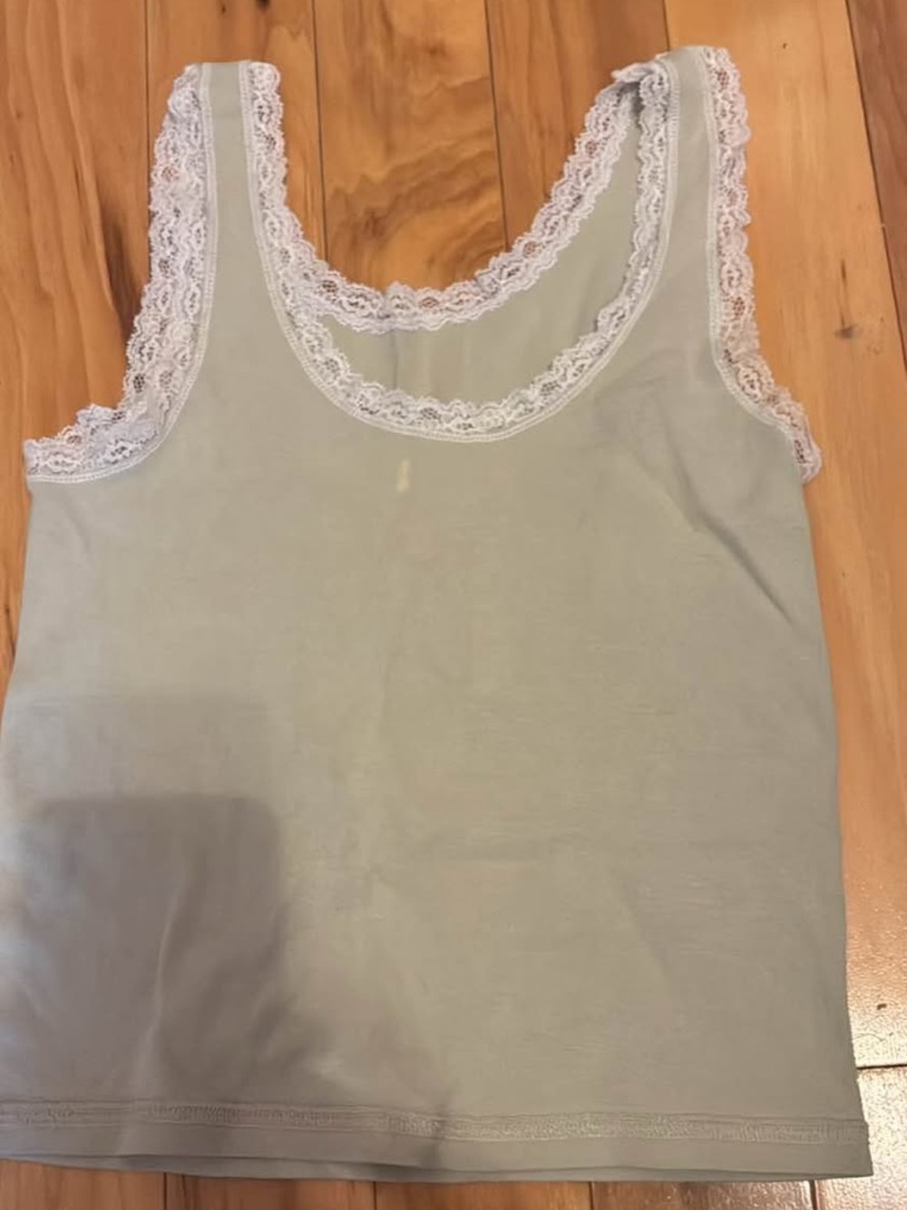 brandy melville light green lace tank top